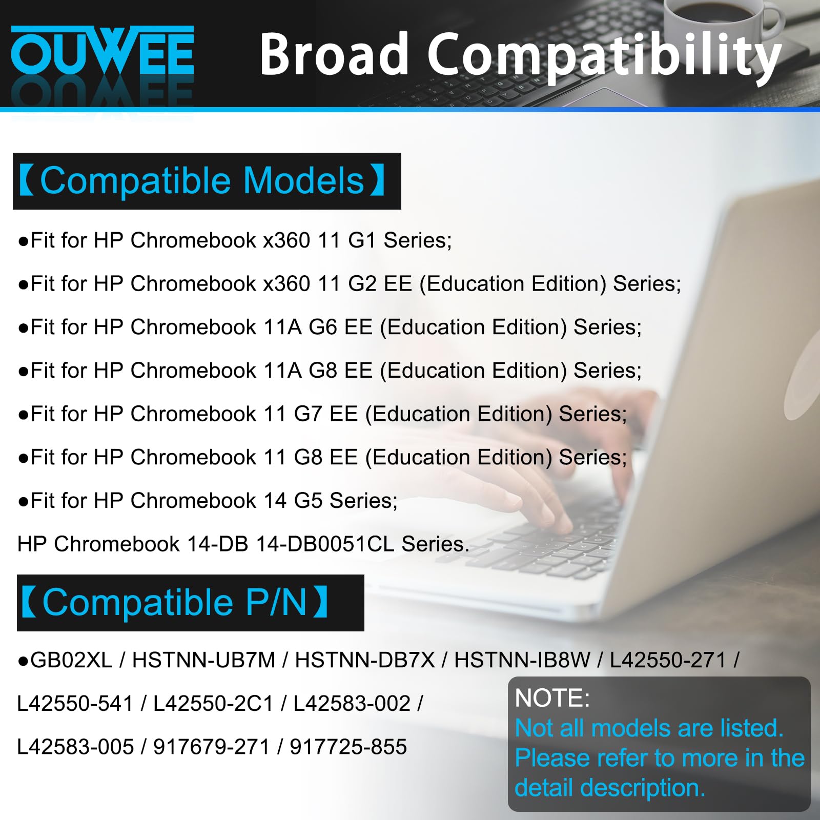 Amazon.com: OUWEE 47.3Wh GB02XL Laptop Battery Compatible with HP